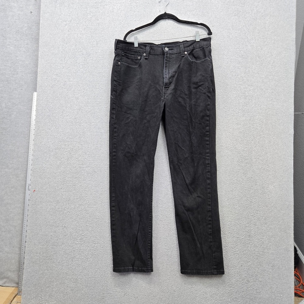 Levi's 514 Men Jeans 38X32 Black Denim Straight Fit 31" Inseam Stretch